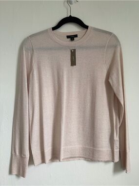 SMALL J. Crew Margot crewneck sweater heathered flax beige tan merino wool NWT